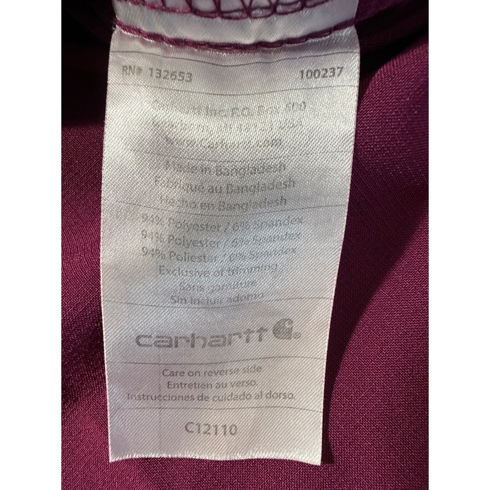 Carhartt Force Cross-Flex V-Neck Scrub Top Wine Purple C12110 Womens Medium - Picture 5 of 7
